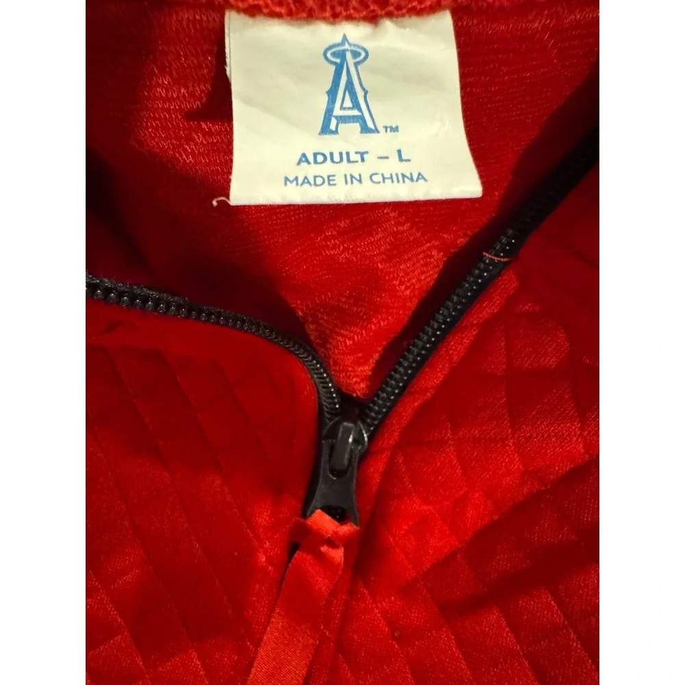 Anaheim Angels Re Quilted Half Zip W/ Memorial Care Logo  Sweater Jacket Size L